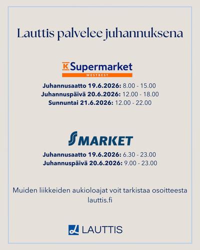 Lauttis palvelee juhannuksena Lauttis palvelee juhannuksena